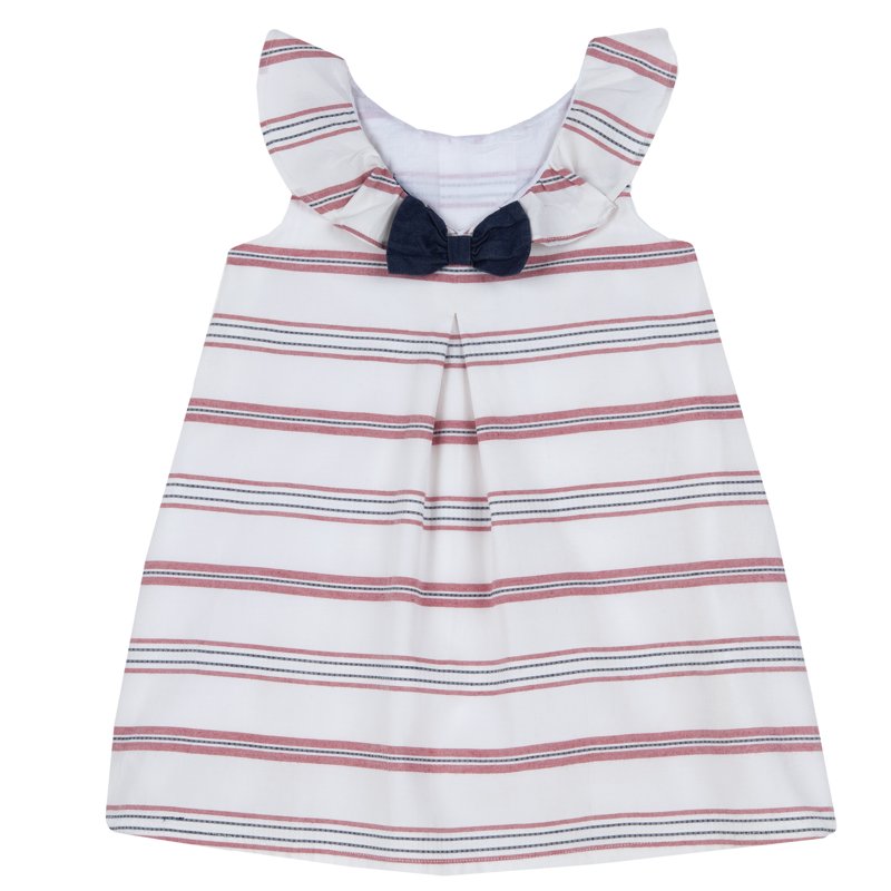 DRESS SLEEVELESS - WHITE/RED