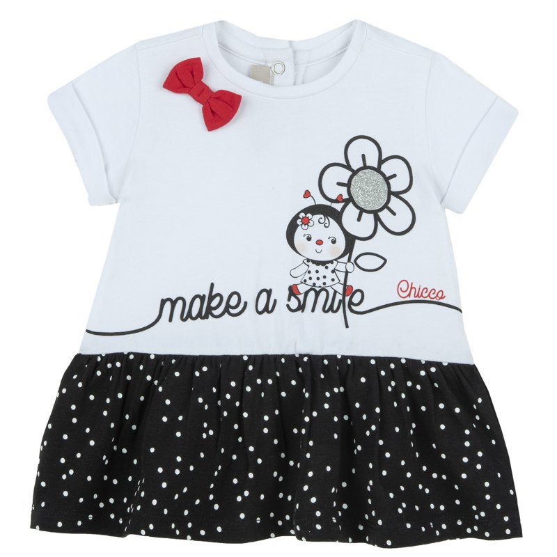 DRESS SHORT SLEEVE - WHITE/BLACK