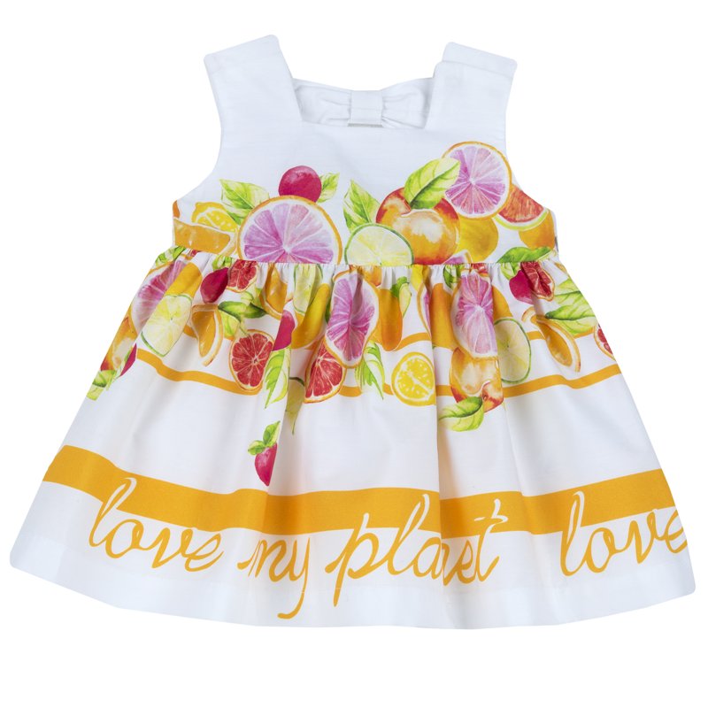 DRESS SLEEVELESS - WHITE/YELLOW