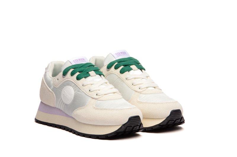 SNEAKERS - WHITE/LILAC/BOTTLE GREEN
