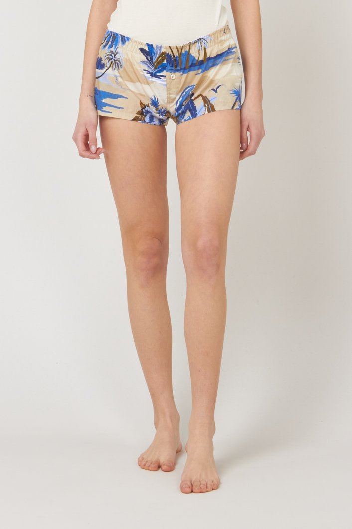 PIJAMA SHORTS - WHITE/BLUE