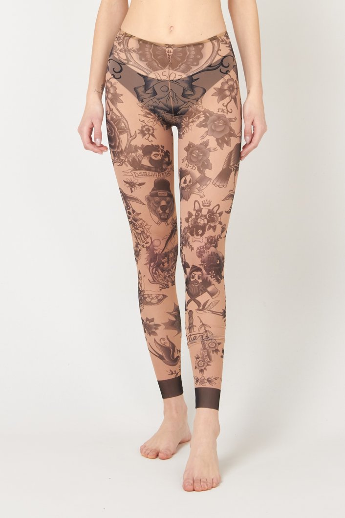 LEGGINGS - NUDO/NERO