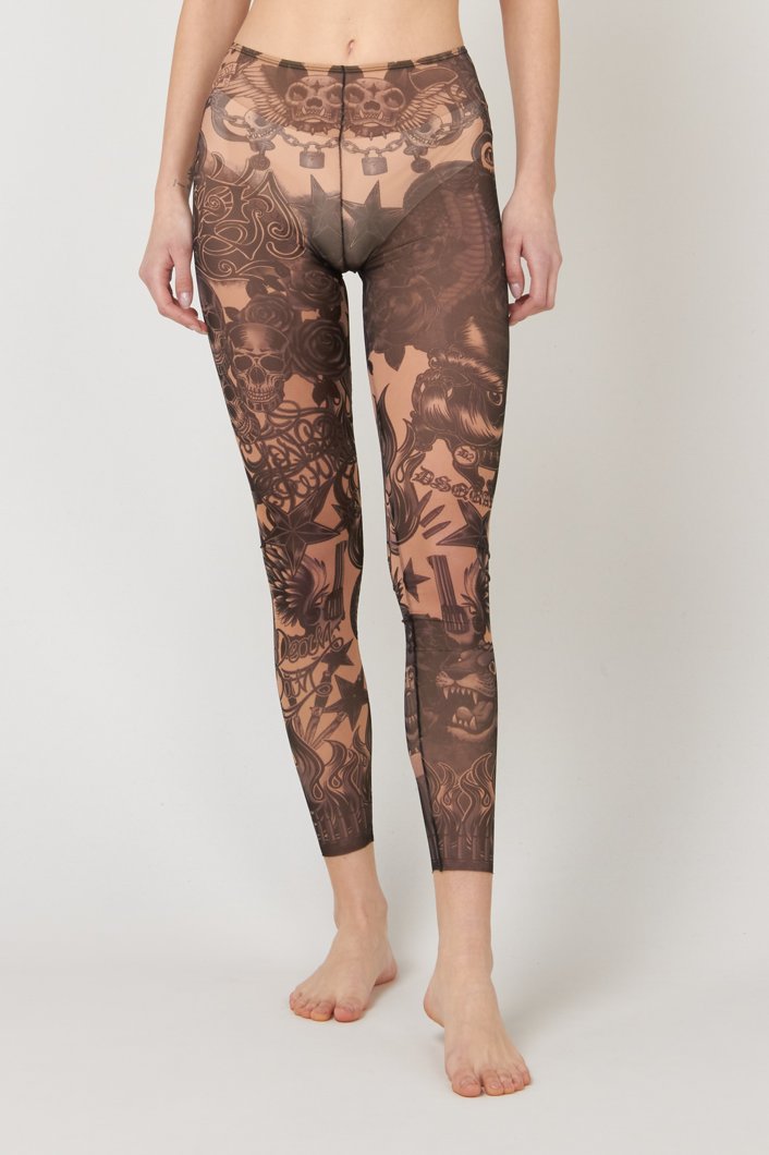 LEGGINGS - BROWN/GREY