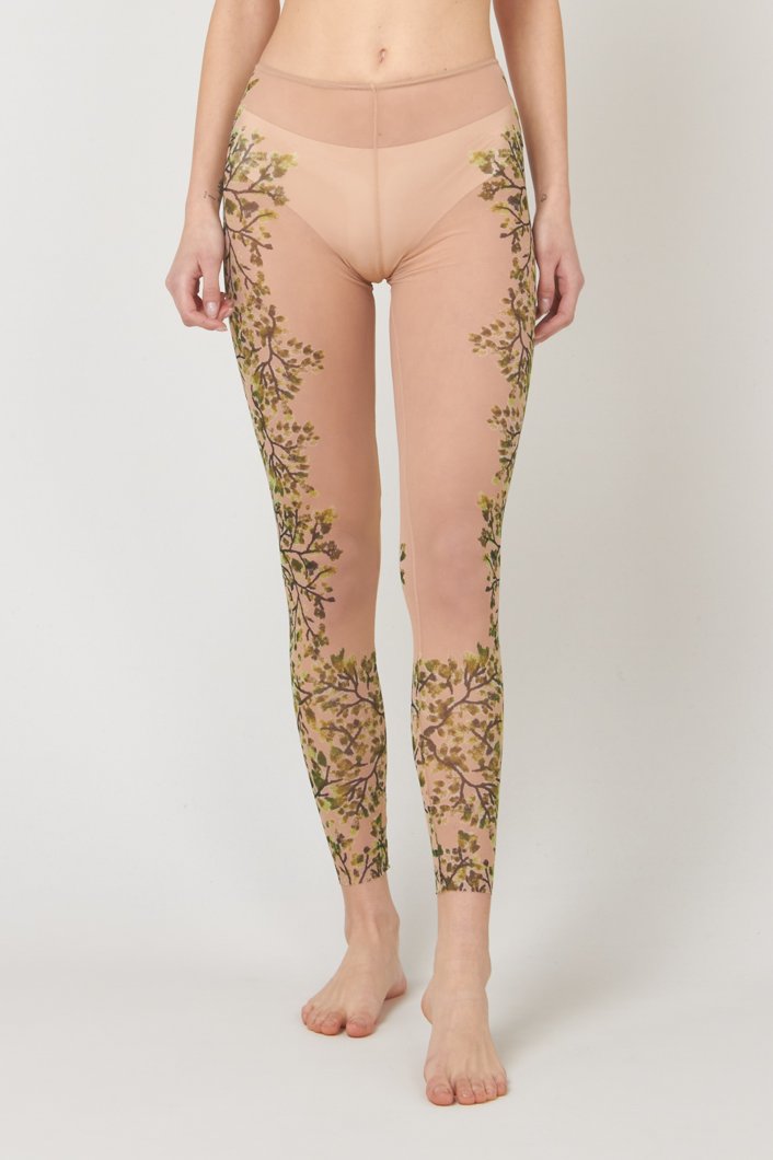 LEGGINGS - NUDE/GREEN