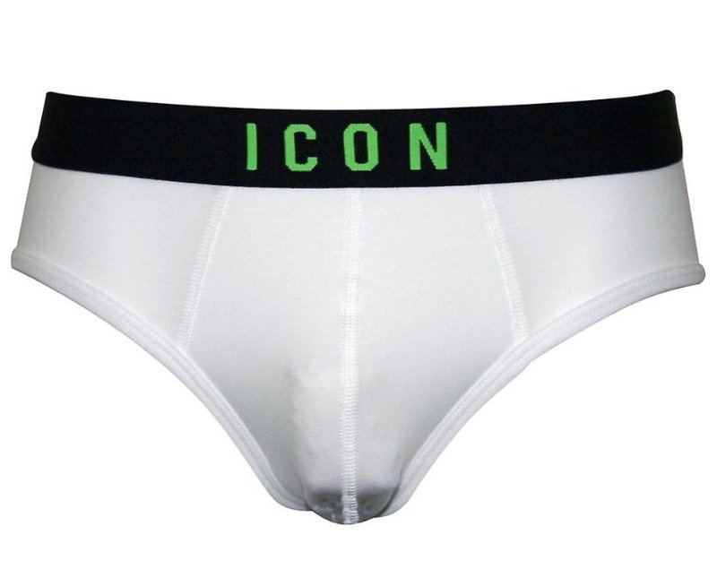 BRIEFS - WHITE/GREEN FLUO