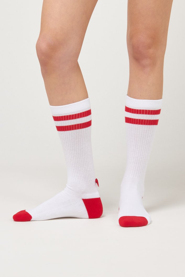 SOCKS - WHITE/RED