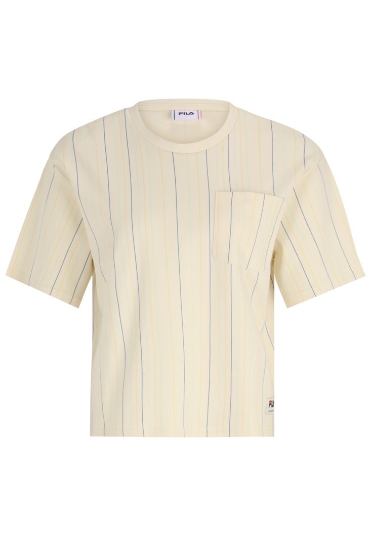 T-SHIRT - ANTIQUE WHITE/MULTICOLOR IRREGULAR STRIPED