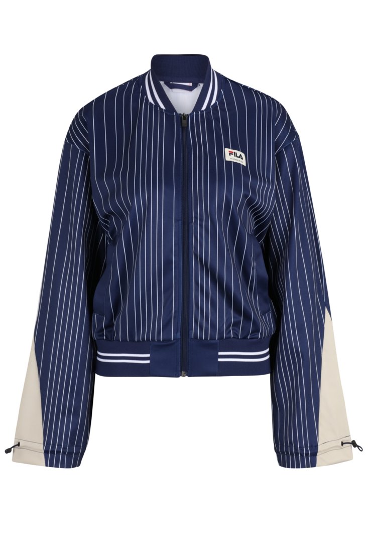 SWEATSHIRT - MEDIEVAL BLUE/ANTIQUE WHITE IRREGULAR STRIPED