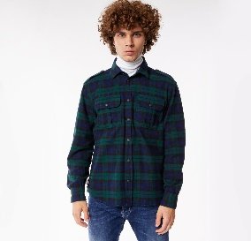 SHIRT LONG SLEVE - BLACK/GREEN/BLUE