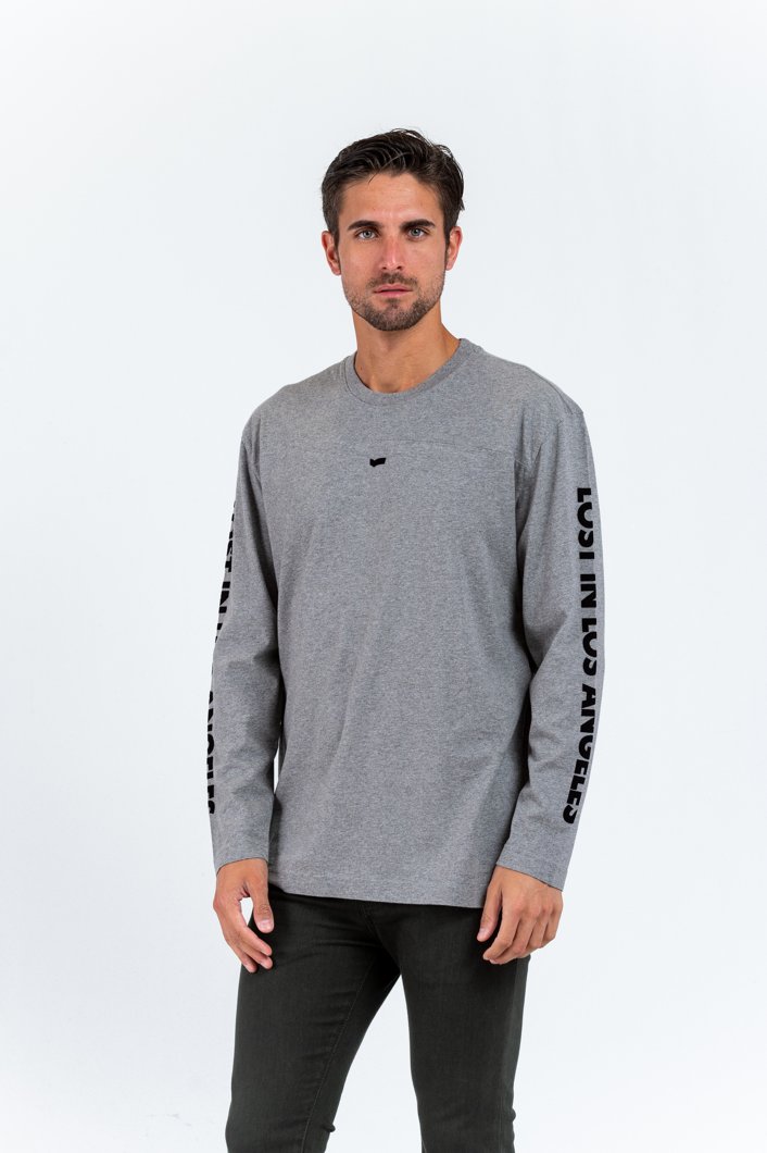 T-SHIRT LONG SLEEVE - MEDIUM GREY MEL