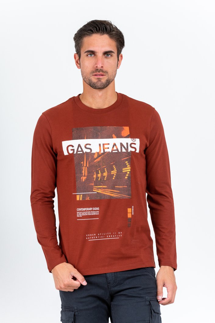 T-SHIRT LONG SLEEVE - FIRED BRICK