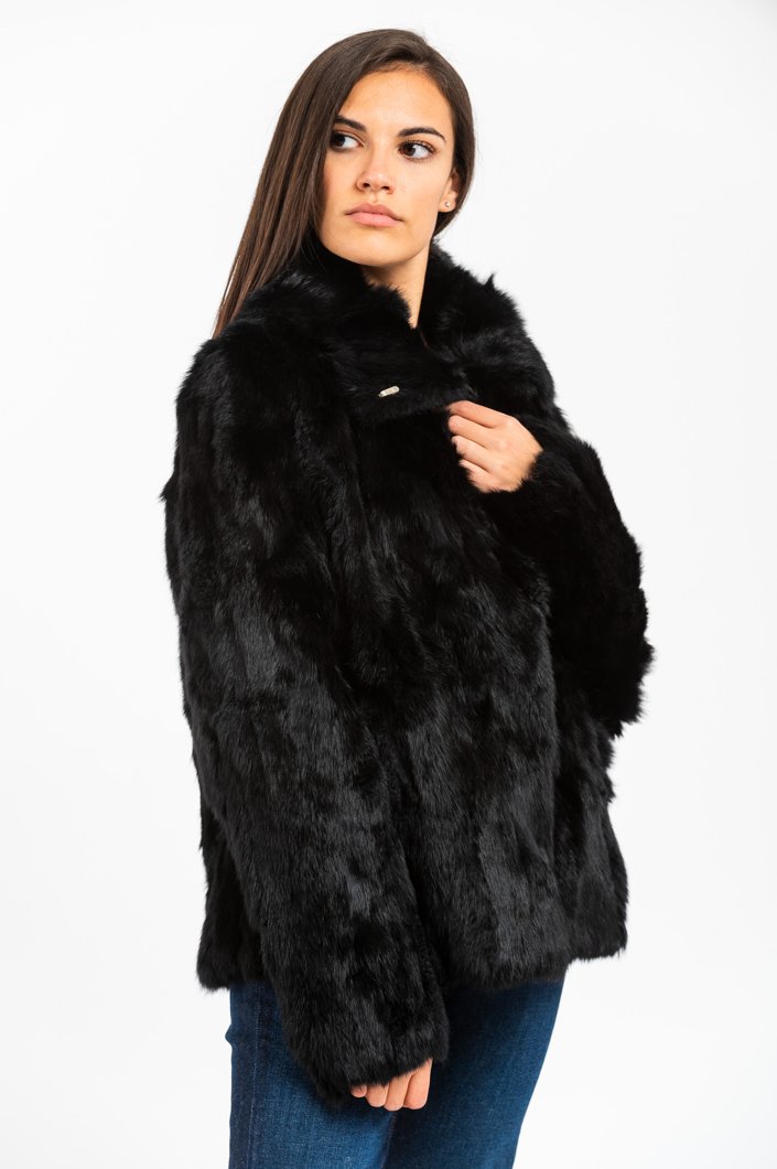 FUR COAT - BLACK