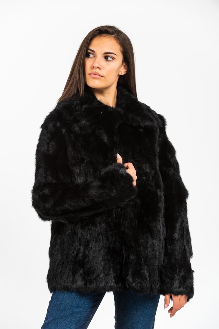 FUR COAT - BLACK