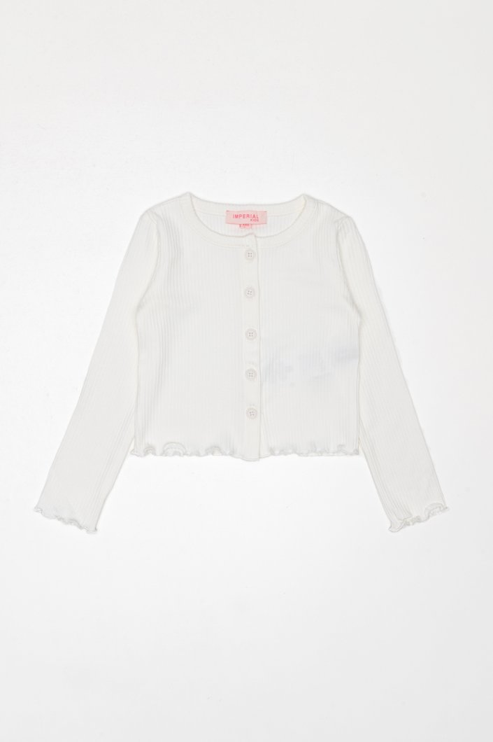 CARDIGAN - WHITE WOOL