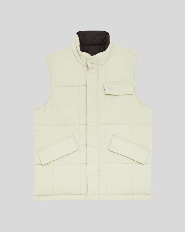 DOWN VEST - JET BLACK/ GREY TAUPE