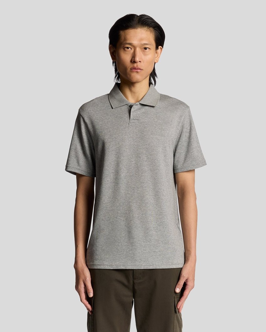 POLO SHORT SLEEVE - MID GREY MARL
