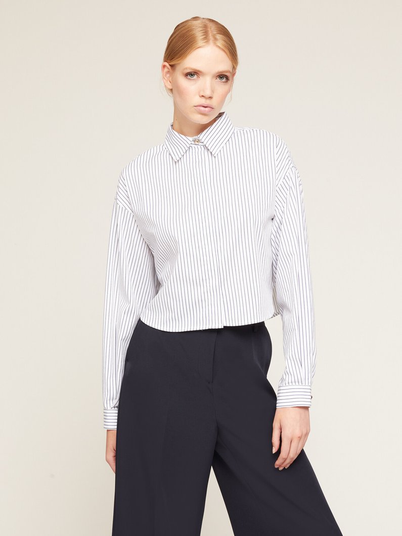 BLOUSE - STRIPED WH/BL