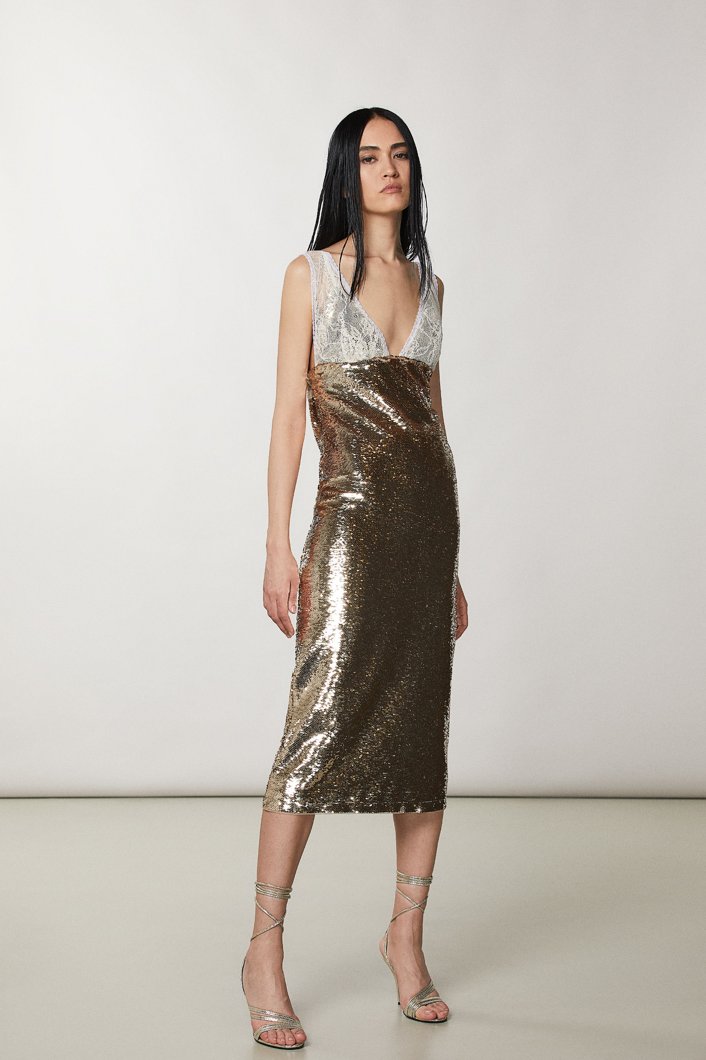 DRESS - BEIGE MARTINI/GOLD