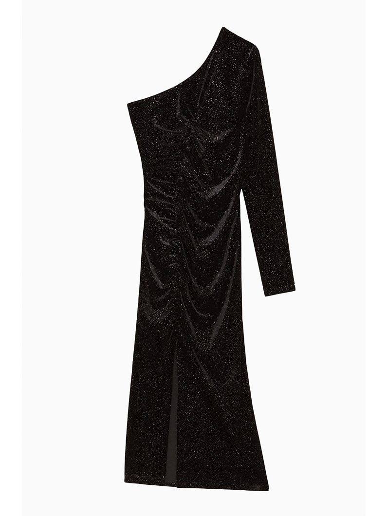 DRESS - BLACK&PURPLE GLITTER