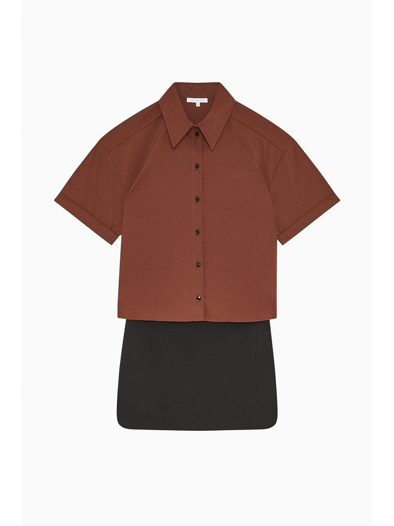 DRESS - BLACK / BROWN