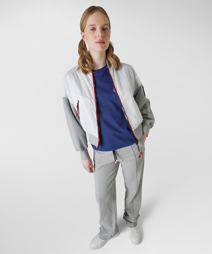 TRACK JACKET - PAPIRO - GRIGIO MELANGE CHIARO