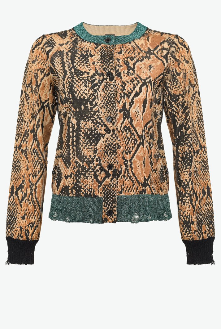 CARDIGAN - MULTICOLOUR: BLACK/BEIGE