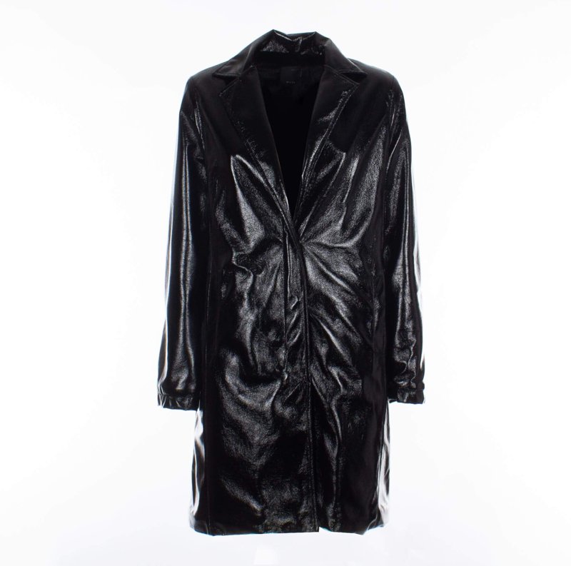 LEATHER COAT - BLACK