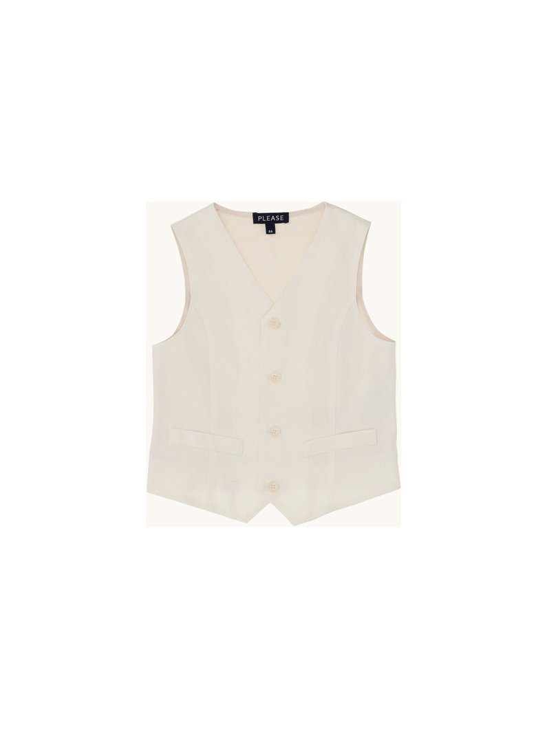 VEST - WHITE WOOL