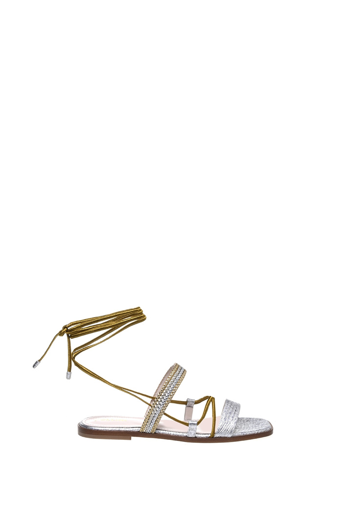 SANDALS - GOLD/GOLD/SILVER/PLATINUM