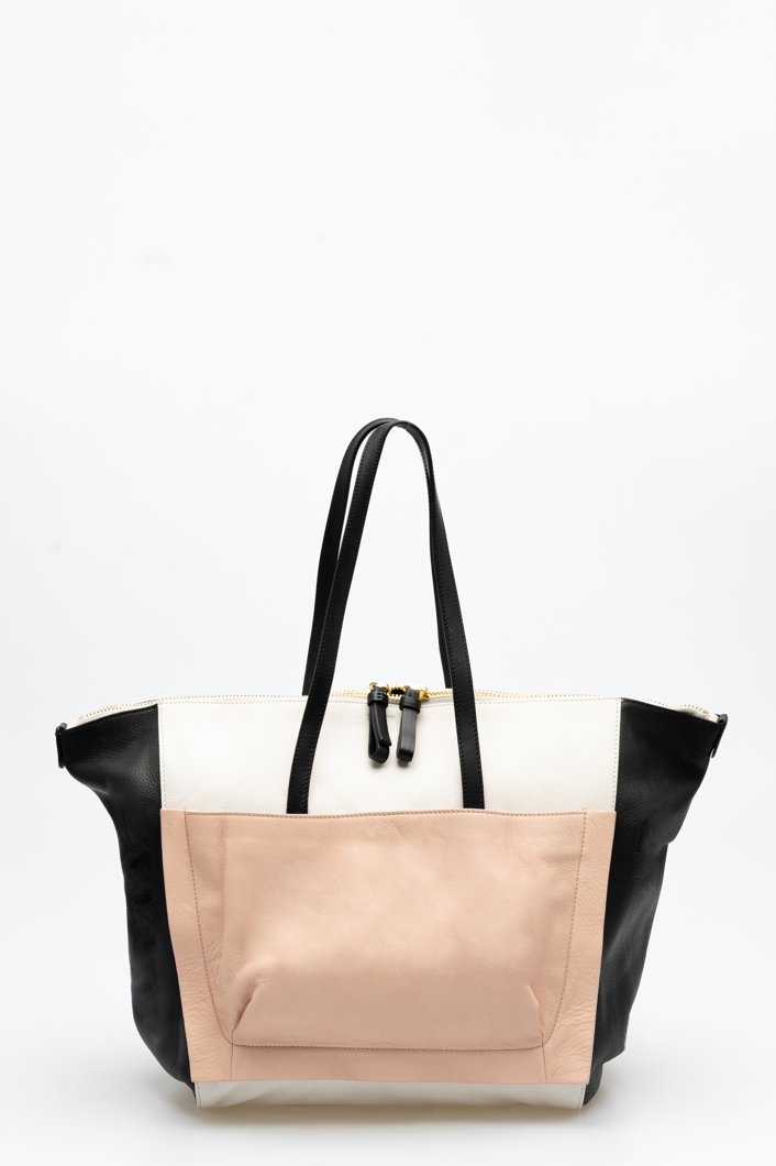 HANDBAG - BLACK/PINK/WHITE