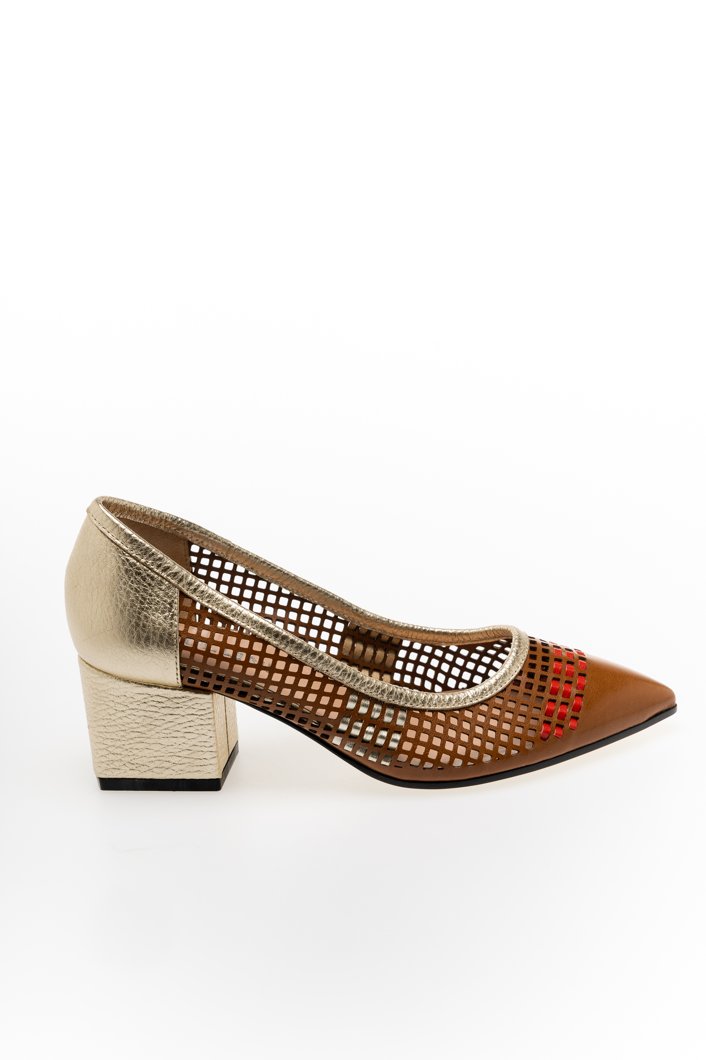 HIGH HEELS - HIDE-RED-PLATINUM/PLATINUM