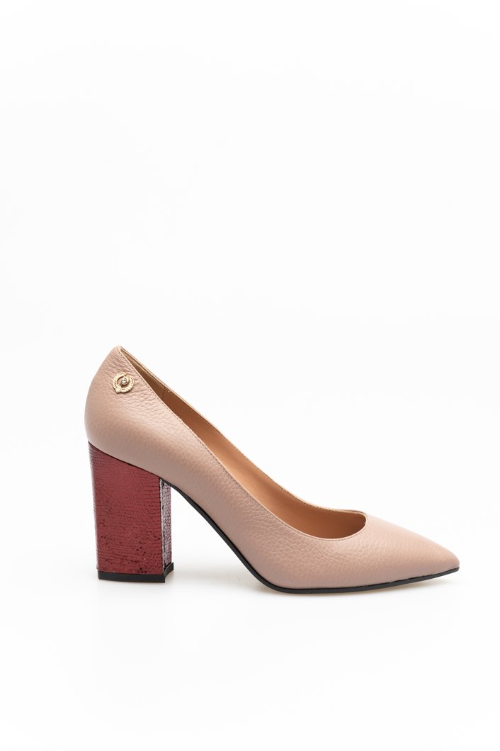 HIGH HEELS - POWDERY PINK/BURGUNDY