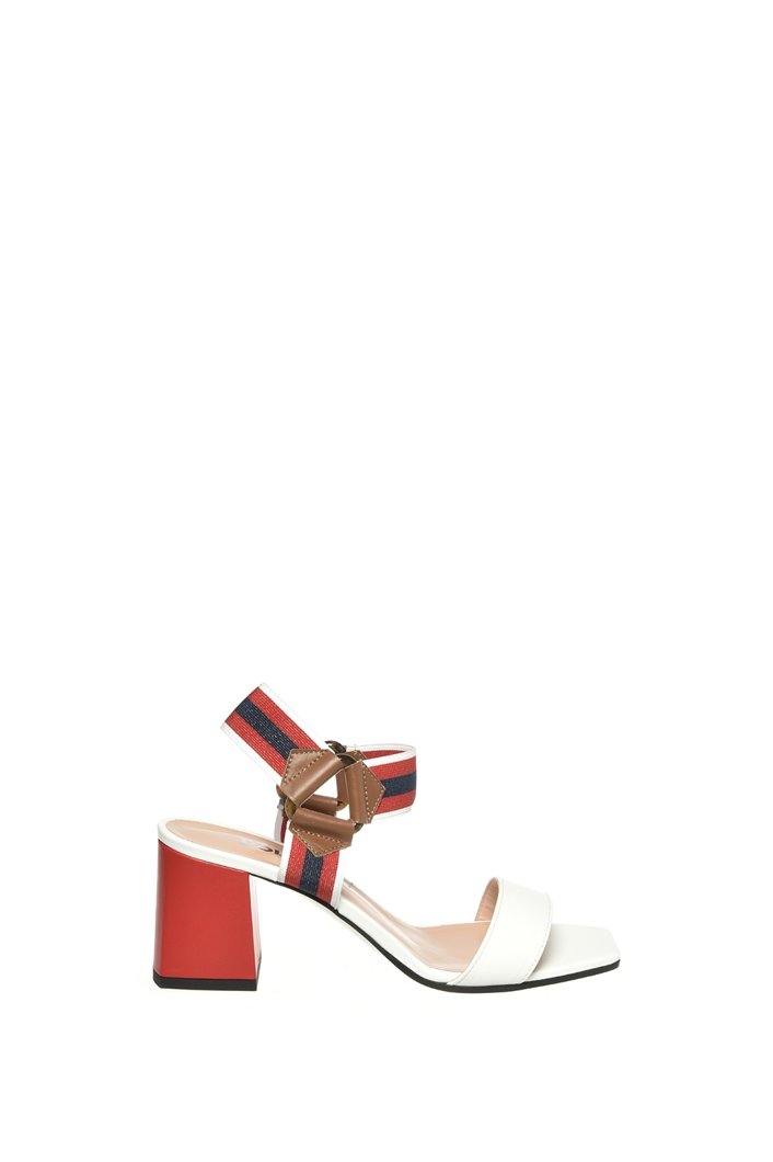 SANDALS - WHITE/HIDE/LAKY RED