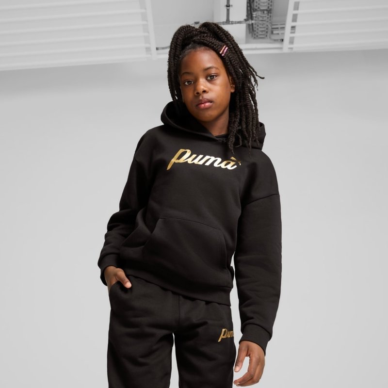 SWEATSHIRT - PUMA BLACK-GOLD FO