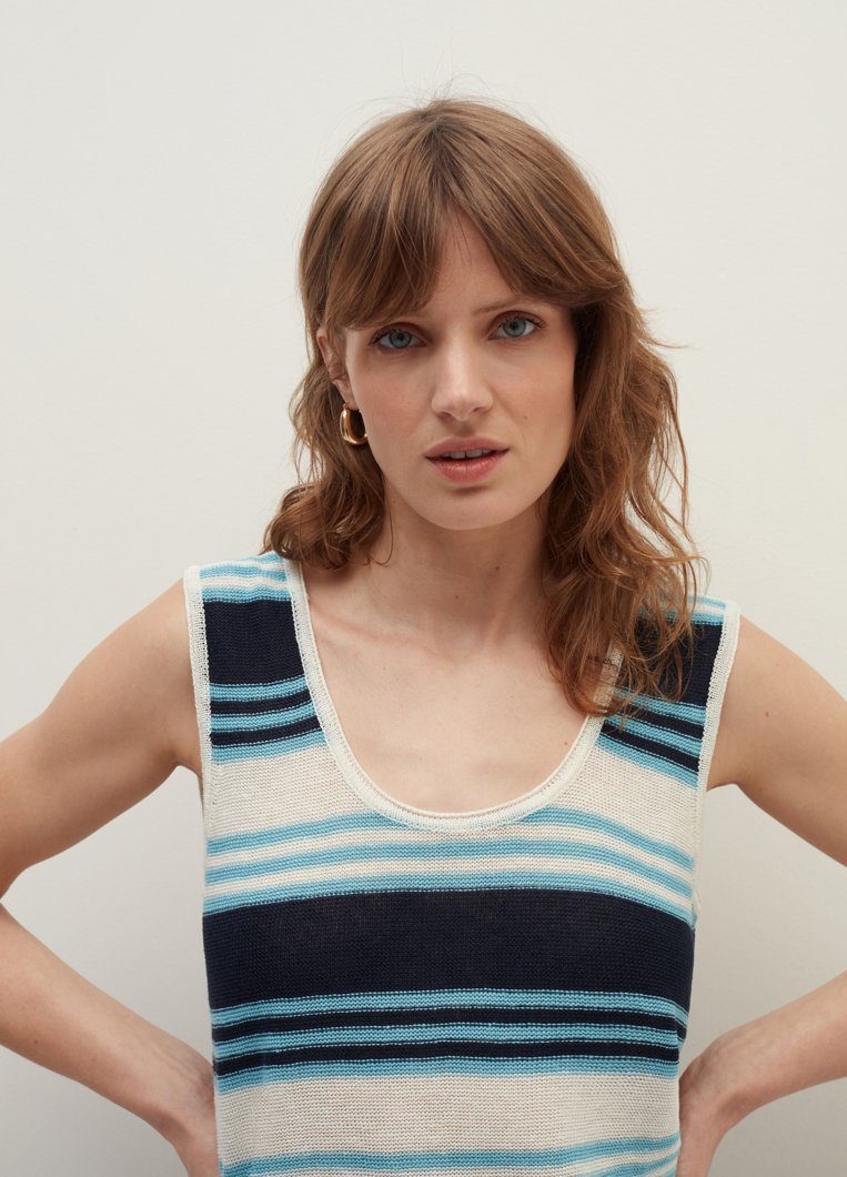 TANK TOP - WHITE-BLUE