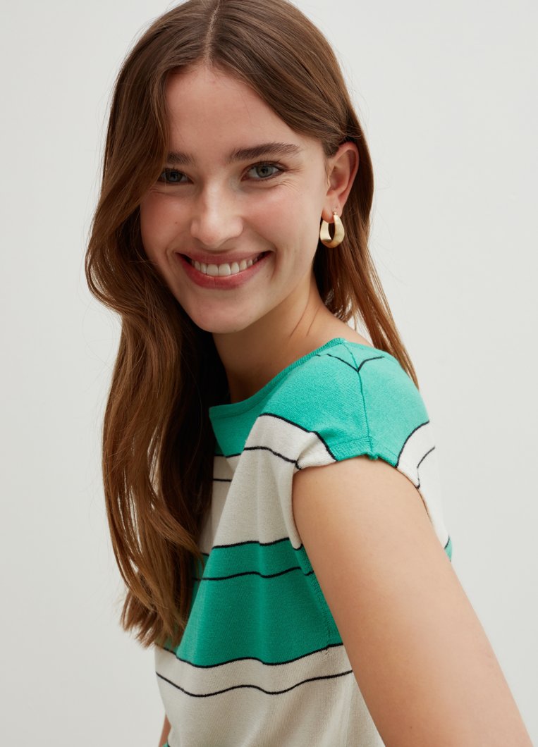 PULLOVER - WHITE/GREEN