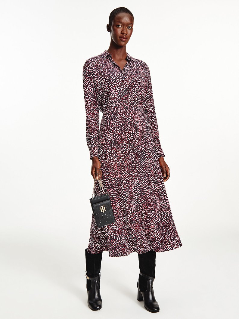 SKIRT - FEATHER PRT/ RED W