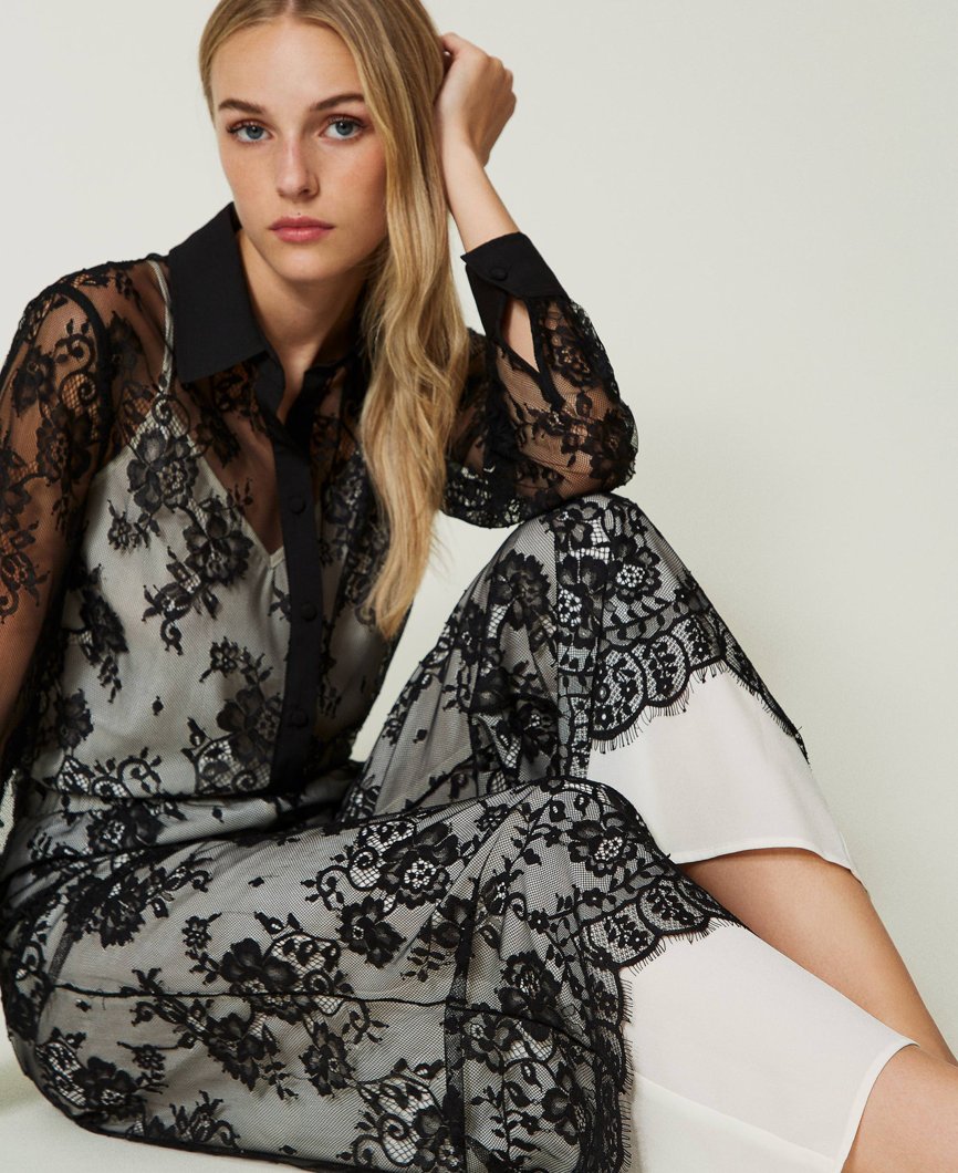 PANTS - BIC.PIZZO NERO/MADREPERLA