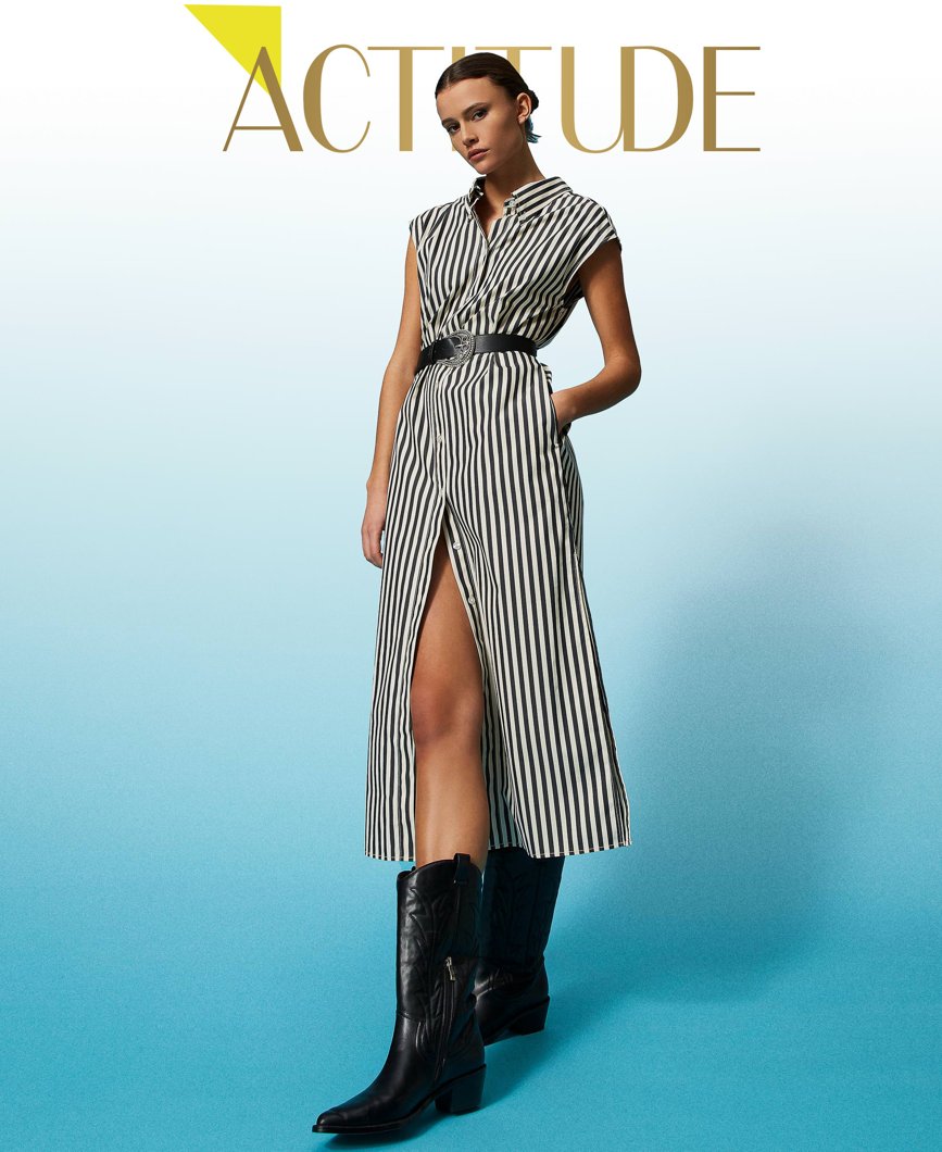 DRESS - CHANTILLY/NERO STRIPE