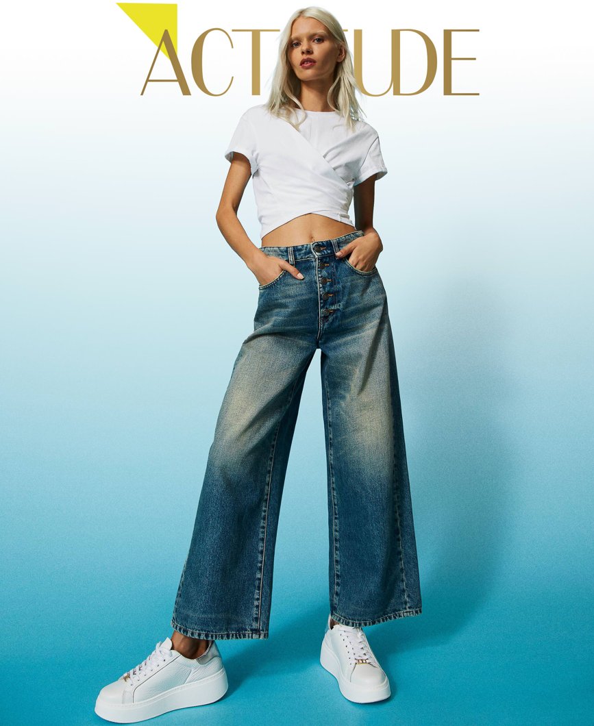 TROUSERS - DENIM MEDIO