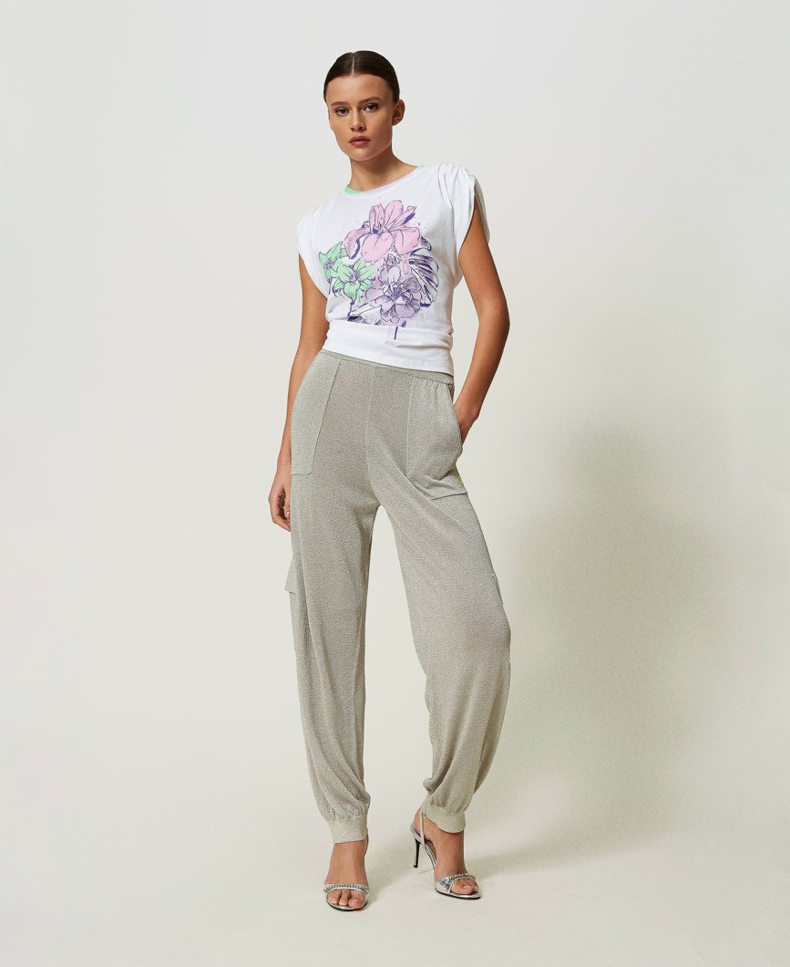 TROUSERS - PLATINO LUREX