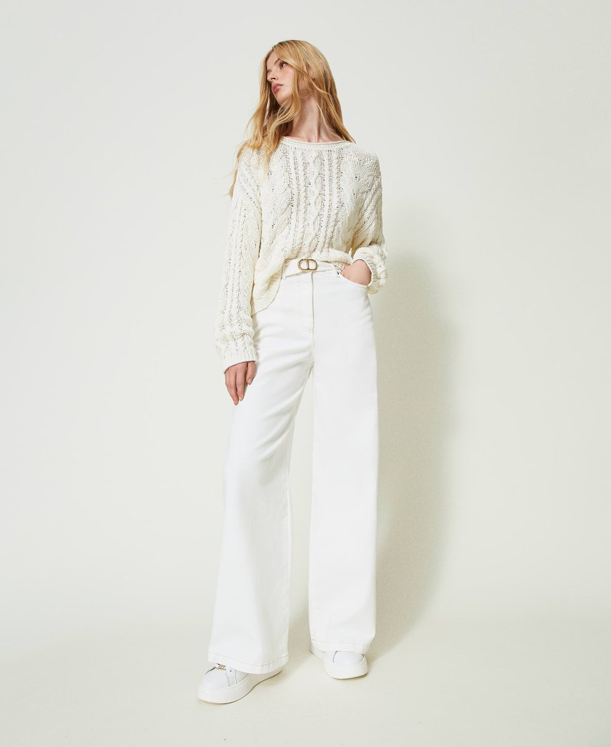 TROUSERS - DENIM BIANCO