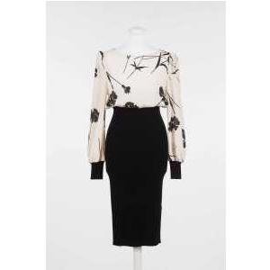 DRESS - BIC.NERO/ST.GAROFANO NERO/NEVE