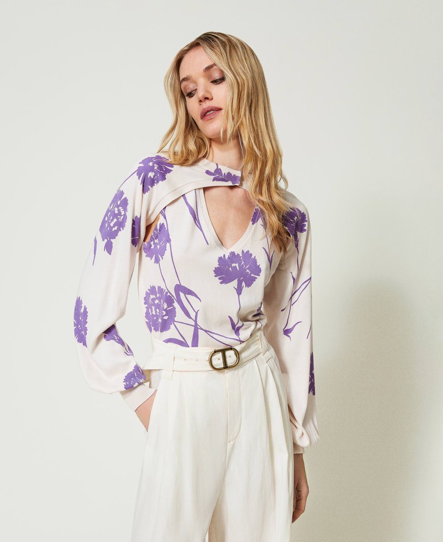 PULLOVER - ST.GAROFANO GLICINE/NEVE