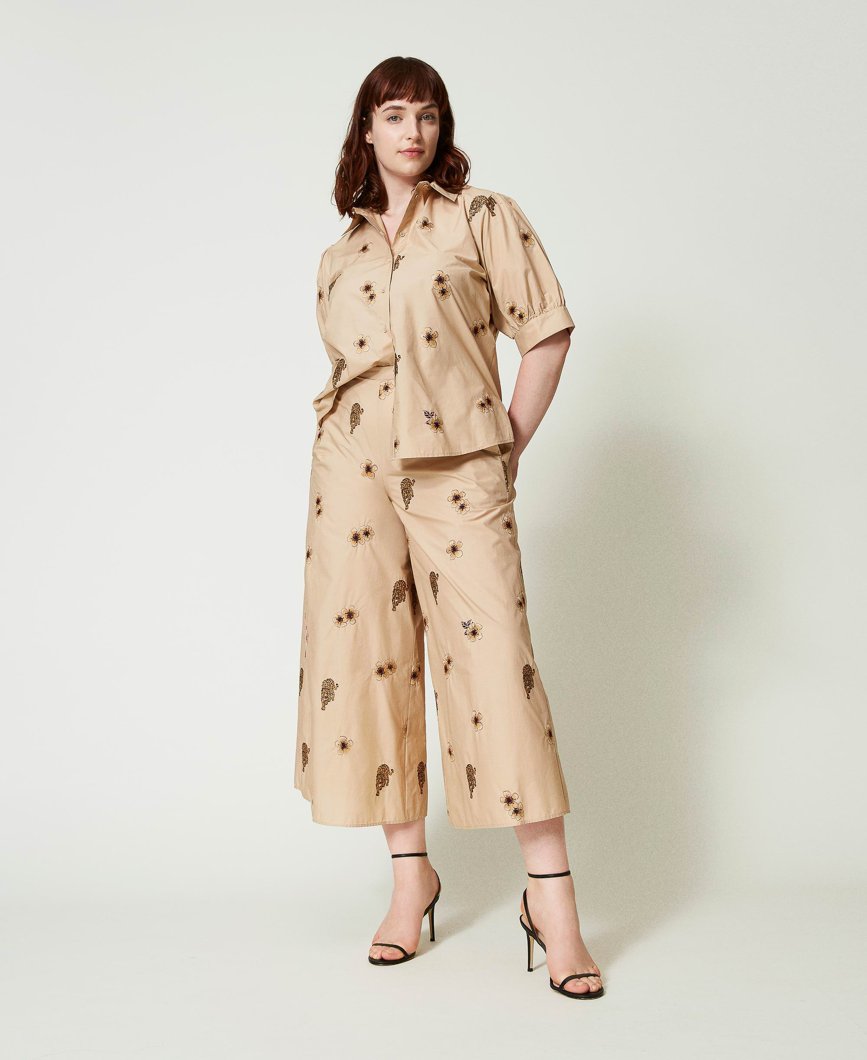 TROUSERS - RIC.JUNGLE CREME BRULE'