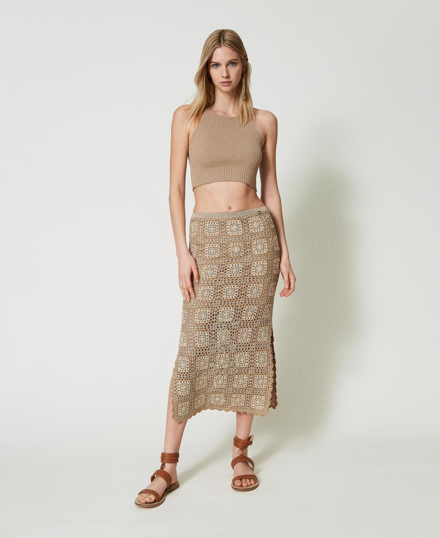 SKIRT - MUL.CROCHET LUREX GINGER ROOT